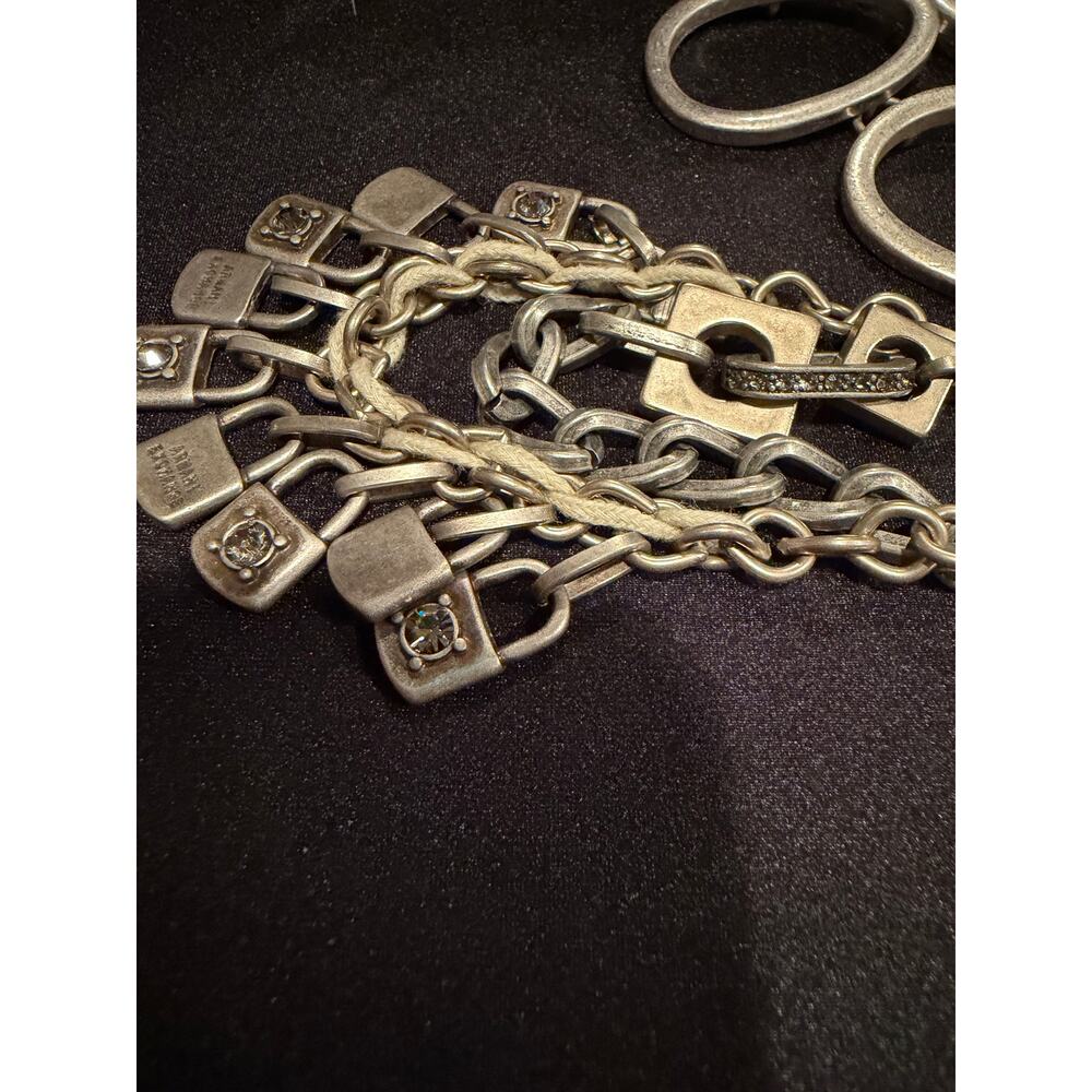 Lot of 3 silver toned statement necklaces, Armani Exchange and Alfani - Picture 8 of 12